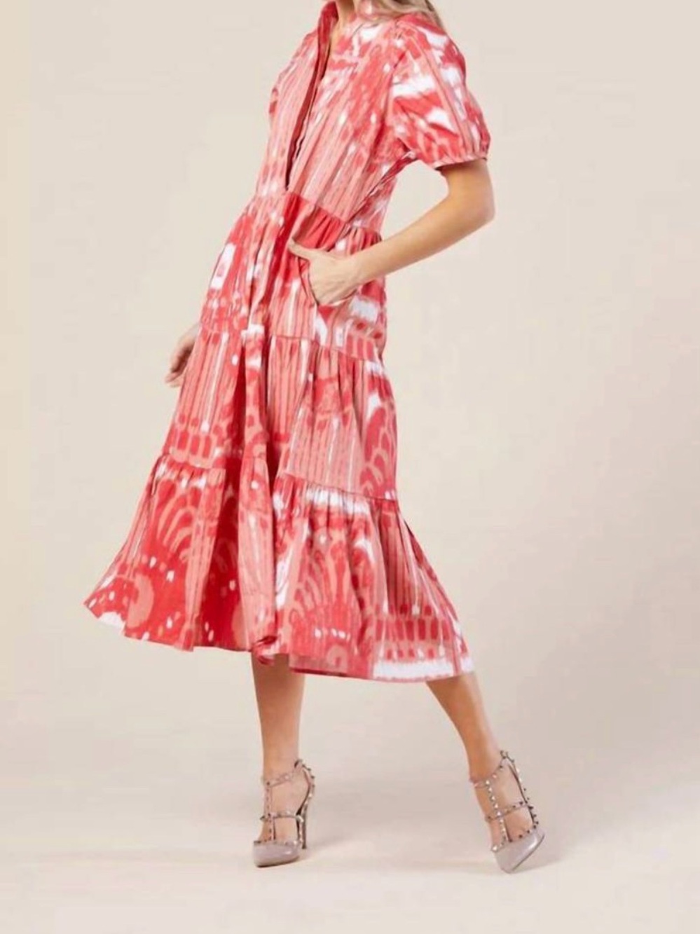 Sheridan French Kimball/Kimbell Dress in Coral Moroccan